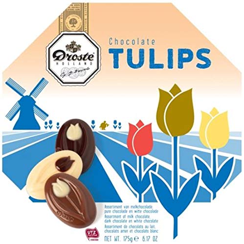 Schokoladenroste Verwöhnung Box Tulpen 175gr | 6 Stück von Droste