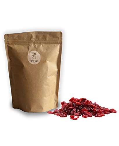Cranberries getrocknet und leicht gesüßt mit Ananassaftkonzentrat 1Kg | Trockenfrüchte | gesunder Snack | fruchtig | ohne künstlichen Zusätze von Dry Fruit
