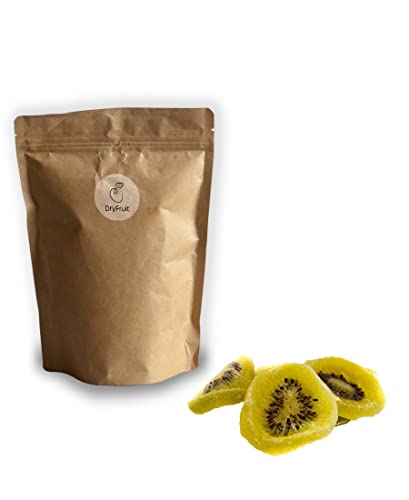 Kiwi Scheiben kandiert 500g | leicht geschwefelt | aromatisch und fruchtig | kandierte Früchte ohne Zusätze | ideal als Snack, im Müsli oder Joghurt | getrocknete Früchte von Dry Fruit
