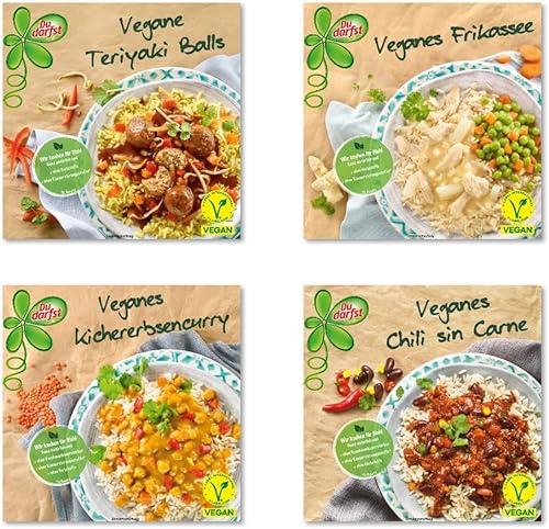 Du darfst Veggie-Paket 11+1 gratis - vegane Fertiggerichte für die Mikrowelle/Wasserbad von Du darfst