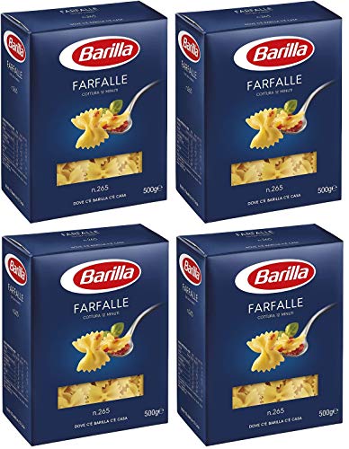 Barilla Farfalle 2 Kg - Grießnudeln mit Hochwertigen Zutaten, um Immer gut zu Sein - Tägliche unwiderstehliche Güte - Packung 2 kg - 4 x 500 g (Farfalle) von Ducomi