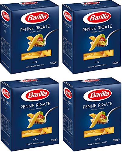 Barilla Penne Rigate 2 Kg - Grießnudeln mit Hochwertigen Zutaten, um Immer gut zu Sein - Tägliche unwiderstehliche Güte - Packung 2 kg - 4 x 500 g (Penne Rigate) von Ducomi