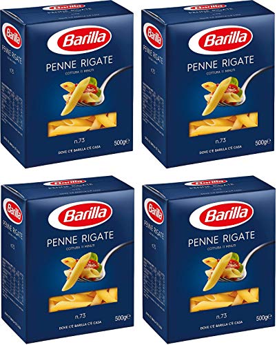 Barilla Penne Rigate 2 Kg - Grießnudeln mit Hochwertigen Zutaten, um Immer gut zu Sein - Tägliche unwiderstehliche Güte - Packung 2 kg - 4 x 500 g (Penne Rigate) von Ducomi