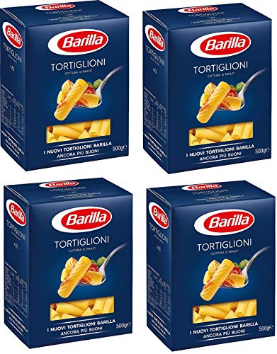 Barilla Tortiglioni 2 Kg - Grießnudeln mit Hochwertigen Zutaten, um Immer gut zu Sein - Tägliche unwiderstehliche Güte - Packung 2 kg - 4 x 500 g (Tortiglioni) von Ducomi