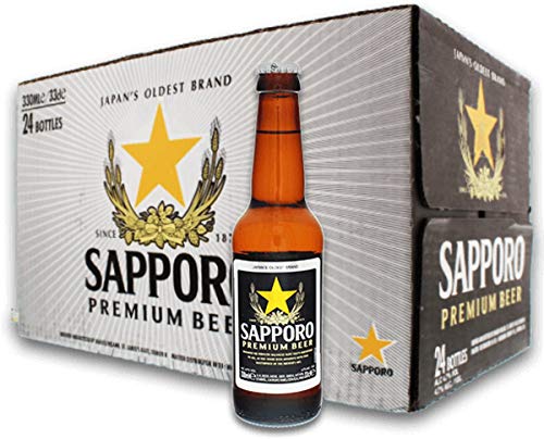 Sapporo Premium Beer - Erfrischende Bouillon mit frischem und raffiniertem Geschmack und sauberem Abgang (24 Flaschen x 330 ml) von Ducomi
