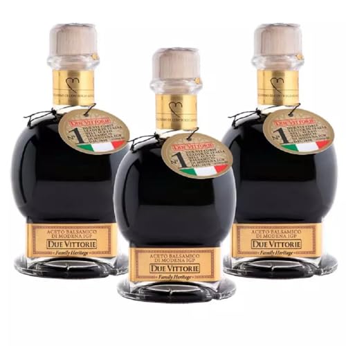 Trio Balsamico Essig aus Modena IGP Due Vittorie Famiglia Extra dickflüssig 250 ml x 3 von Due Vittorie