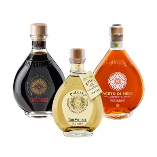 Tris Due Vittorie: Balsamico Essig Oro, Weißer Dolceto und Apfelessig im Barrique gereift 250 ml x 3 von Due Vittorie