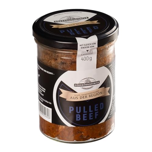 Dürrröhrsdorfer | Pulled Beef in BBQ | zartes Rindfleisch gezupft & mariniert nach BBQ-Art, tafelfertig, ideal für Burger & Sandwiches | 400 g Dürrröhrsdorfer | Pulled Beef in BBQ | zartes Rindfleisch gezupft & mariniert nach BBQ-Art, tafelfertig, ideal für Burger & Sandwiches | 400 g von Dürrröhrsdorfer