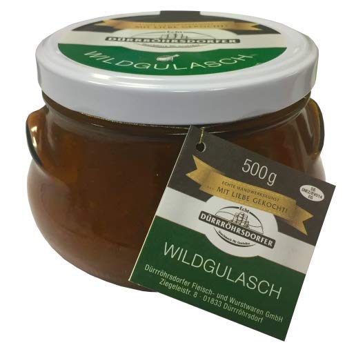 Dürrröhrsdorfer Wildgulasch im Glas, mit Wildschweinfleisch aus der Sächsischen Schweiz (1 x 500g) von Dürrröhrsdorfer