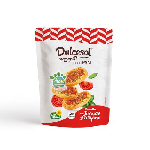 Dulcesol - Geröstetes brot mit tomaten und oregano (Packung mit 4) von Dulcesol