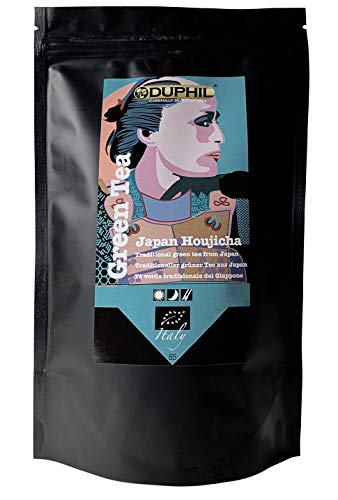 Duphil | Grüner Tee BIO Houjicha aus Japan, loser Grüntee leicht geröstet süß-nussig wenig Koffein im Aromabeutel mit Zippverschluss | 200g von Duphil