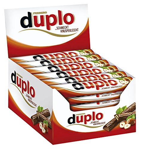 Ferrero duplo Einzelriegel – Schmeckt knusperleicht – 1 Packung mit je 40 Einzelriegeln (40 x 18,2 g) von Duplo