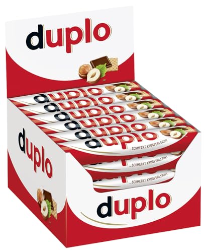 Ferrero duplo Einzelriegel – Schmeckt knusperleicht – 1 Packung mit je 40 Einzelriegeln (40 x 18,2 g) von Duplo