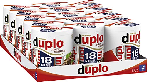 duplo - 15 Vorratspacks mit je 18 Stück, einzeln verpackte Schokoriegel, knusprige Waffeln umhüllt von einer köstlichen Vollmilchschokolade, ohne Farb- und Konservierungsstoffe von Duplo