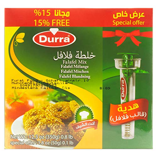 Durra - Falafel-Set: inkl. Portionierer - Vegan vegetarische Falafel Fertigmischung 2 x 175 g Packung von Durra