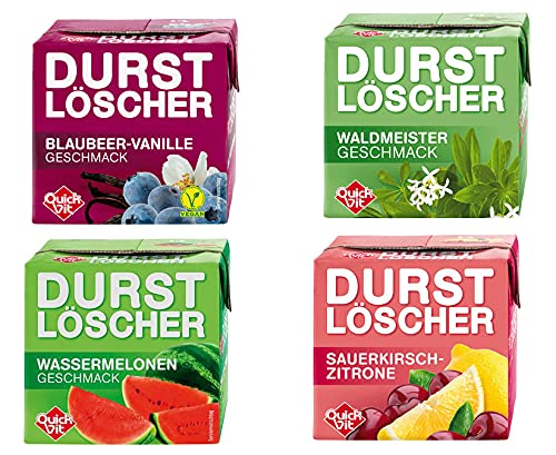 48 Pack Durstlöscher a 500ml Mixbox 4 Sorten Durstlöscher Blaubeer-Vanille/Durstlöscher Waldmeister/Durstlöscher Wassermelone/Durstlöscher Sauerkirsch Zitrone von Durstlöscher