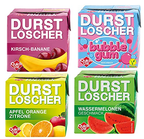 48 Pack Durstlöscher a 500ml Mixbox 4 Sorten Durstlöscher Bubble Gum, Wassermelone, Kirsch-Banane, Apfel Orange Zitrone von Durstlöscher