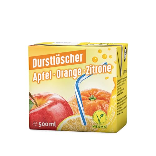Durstlöscher Apfel-Orange-Zitrone: Erfrischungsgetränk aus Fruchtsaftkonzentrat, Pfandfreies Trinkpäckchen, Vegan, Fruchtsaftgetränk ohne Kohlensäure, Ideal Für Unterwegs & Zuhause, 24 x 500 ml von Durstlöscher
