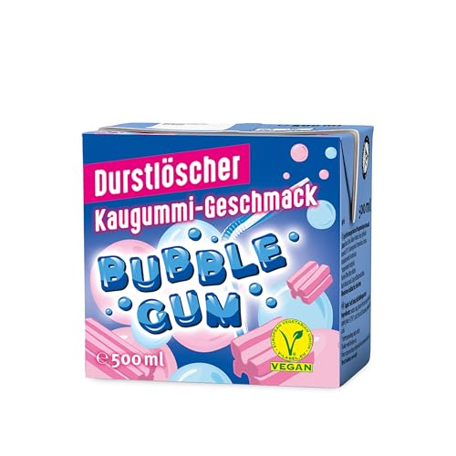 Durstlöscher Bubble Gum: Erfrischungsgetränk mit Kaugummigeschmack, Pfandfreies Trinkpäckchen, Vegan, Fruchtsaftgetränk ohne Kohlensäure, Ideal Für Unterwegs & Zuhause, 24 x 500 ml von Durstlöscher