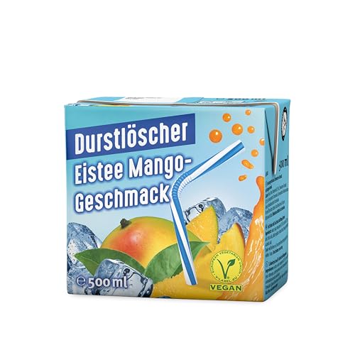 Durstlöscher Eistee Mango: Erfrischungsgetränk mit Tee-Extrakt & Mango-Geschmack, Pfandfreies Trinkpäckchen, Vegan, Ohne Kohlensäure, Fruchtig, Ideal Für Unterwegs & Zuhause, 12 x 500 ml von Durstlöscher