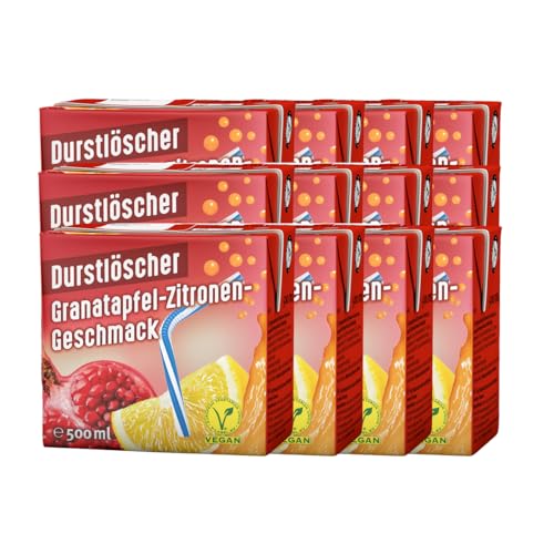 Durstlöscher Granatapfel Zitrone fruchtige Erfrischung 500ml 12er Pack von Durstlöscher