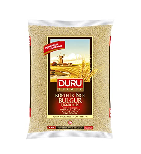 Duru Extra Fine Size 6 Bulgur, Weizenbeeren, 2500 g, 100% natürlich und zertifiziert, Hohe Ballaststoffe und Eiweiß, Nicht gentechnisch verändert, Ideal für vegane Rezepte, Besser als Reis, Köftelik Bulgur, Hartweizengrütze Extra Fein | 2.5 Kg von Duru