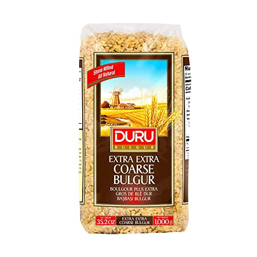 Duru Bulgur HARTWEIZENGRÜTZE EXTRA EXTRA GROBSize 1, Weizenbeeren, 35.2oz (1000g), 100% natürlich und zertifiziert, Hohe Ballaststoffe und Eiweiß, Nicht gentechnisch verändert, Ideal für vegane Rezepte, Besser als Reis von Duru