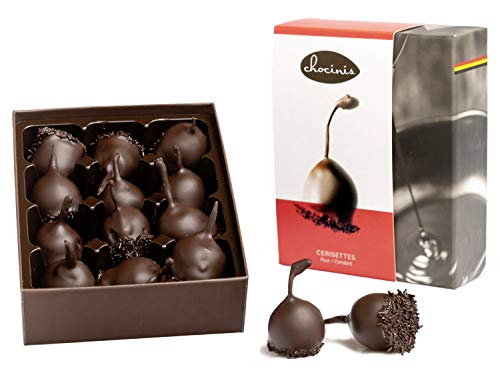 Duva Premium Kirschlikör Dunkle Schokolade, 12 Kirschen umhüllt von belgischer dunkler Schokolade, Cerisetten 200g von Duva