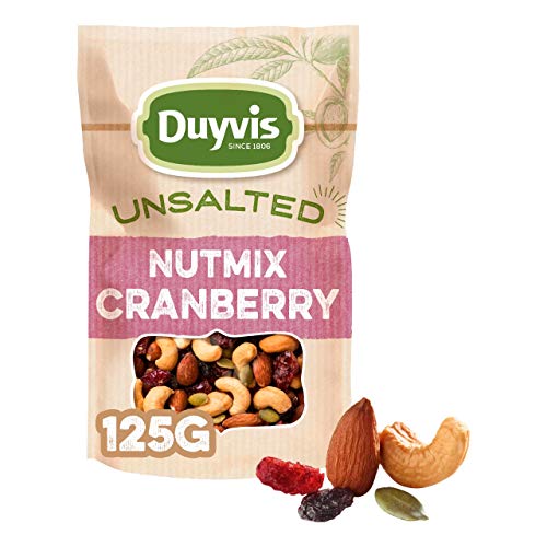 Duyvis Ungesalzene Nüsse mischen mit Cranberry - 10 Beutel x 125 Gramm von DUYVIS
