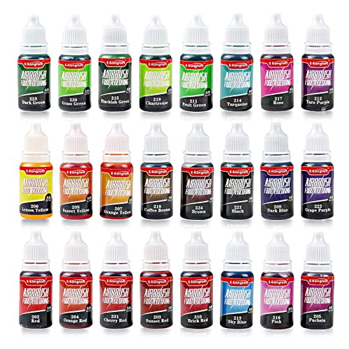 E-Kongton Airbrush Lebensmittelfarbe FlüSsig: 24 Lebendige Farben FlüSsig FüR Airbrush, Backen, Kuchen Dekorieren, GebäCk, Macarons, Geruchlos Lebendige Airbrush Lebensmittelfarbe - 0.35oz/Flasche E-Kongton Airbrush Lebensmittelfarbe FlüSsig: 24 Lebendige Farben FlüSsig FüR Airbrush, Backen, Kuchen Dekorieren, GebäCk, Macarons, Geruchlos Lebendige Airbrush Lebensmittelfarbe - 0.35oz/Flasche von E-Kongton