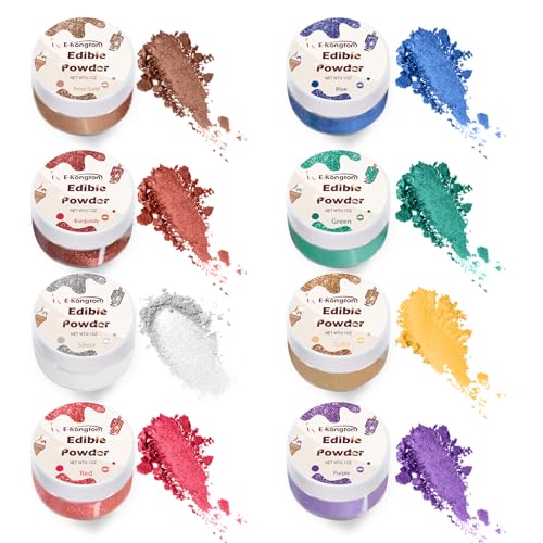 E-Kongton Essbarer Glitzer für 8 Farben: Essbarer Glitzerstaub für Lebensmittel, Getränke, Torten, Zuckerguss und Cupcakes Essbarer farbiger Staub - Tortendekoration Essbares Pulver WT: 3g/Flasche E-Kongton Essbarer Glitzer für 8 Farben: Essbarer Glitzerstaub für Lebensmittel, Getränke, Torten, Zuckerguss und Cupcakes Essbarer farbiger Staub - Tortendekoration Essbares Pulver WT: 3g/Flasche von E-Kongton