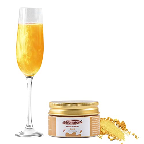 E-Kongton Gold Essbarer Glanzstaub: 7g Essbarer Glitter FüR GeträNke, Fondant, Kuchendekoration, Kekse, Schokolade und Mehr, Essbares Metallic-Pulver, Vegan und Glutenfrei E-Kongton Gold Essbarer Glanzstaub: 7g Essbarer Glitter FüR GeträNke, Fondant, Kuchendekoration, Kekse, Schokolade und Mehr, Essbares Metallic-Pulver, Vegan und Glutenfrei von E-Kongton