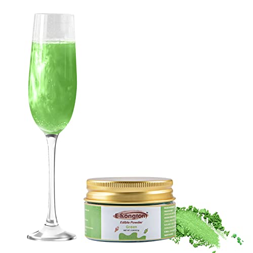 E-Kongton Grüner essbarer Glanzstaub: 7 g essbarer Glitzer für Getränke, Fondant, Kuchendekoration, Kekse, Schokolade, essbares Metallic-Pulver, vegan und glutenfrei E-Kongton Grüner essbarer Glanzstaub: 7 g essbarer Glitzer für Getränke, Fondant, Kuchendekoration, Kekse, Schokolade, essbares Metallic-Pulver, vegan und glutenfrei von E-Kongton