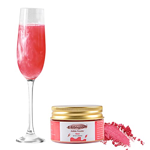 E-Kongton Roter Essbarer Glitzerstaub: 7 G Essbarer Glitter FüR GeträNke, Fondant, Kuchen, Kekse, Schokolade und Mehr, Lebensmittelechter Glitterstaub, Essbares Metallic-Pulver, Vegan und Glutenfrei E-Kongton Roter Essbarer Glitzerstaub: 7 G Essbarer Glitter FüR GeträNke, Fondant, Kuchen, Kekse, Schokolade und Mehr, Lebensmittelechter Glitterstaub, Essbares Metallic-Pulver, Vegan und Glutenfrei von E-Kongton