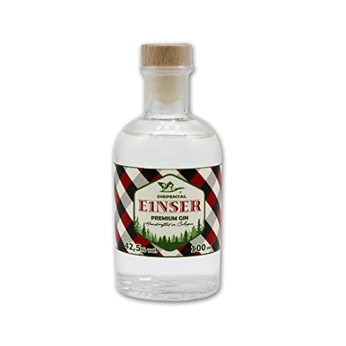 E1NSER ® PREMIUM DRY GIN | Handcrafted in Cologne | 42.5% vol | 100 ml Einzelflasche | EINSER - DIEPENTAL ® von E1NSER