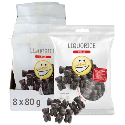 EASIS Süßes Lakritz Ohne Zuckerzusatz | Leckere Lakritz-Süßigkeiten mit Süßstoff auf natürlicher Basis | Kalorienarmer Snack für Kinder & Erwachsene, 8 x 80g EASIS Süßes Lakritz Ohne Zuckerzusatz | Leckere Lakritz-Süßigkeiten mit Süßstoff auf natürlicher Basis | Kalorienarmer Snack für Kinder & Erwachsene, 8 x 80g von EASIS