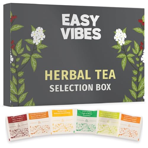 Easy Vibes - Geschenkbox | Kräutertee-Auswahlbox | 24 Beutel - Pyramidenfilter | 6 Geschmacksrichtungen | Geschenkidee für Sie und Ihn Easy Vibes - Geschenkbox | Kräutertee-Auswahlbox | 24 Beutel - Pyramidenfilter | 6 Geschmacksrichtungen | Geschenkidee für Sie und Ihn von EASY VIBES