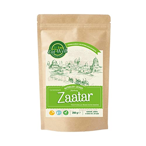 Eat Well Zaatar Gewürze Set - 250 g | Zaatar Gewürzmischung | Za'atar Gewürz zum Kochen | 100% Rein für Traditionelle Nahöstliche Gerichte | Natürliche Gewürze im Wiederverschließbarem Nachfüllpack Eat Well Zaatar Gewürze Set - 250 g | Zaatar Gewürzmischung | Za'atar Gewürz zum Kochen | 100% Rein für Traditionelle Nahöstliche Gerichte | Natürliche Gewürze im Wiederverschließbarem Nachfüllpack von EAT WELL PREMIUM FOODS