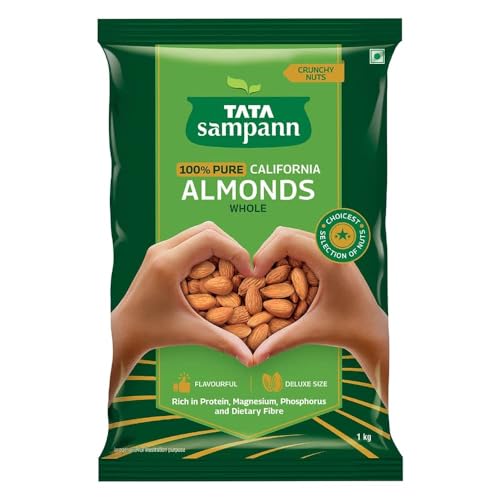 Green Velly Sampann Pure California Almonds Whole | Premium Badam Giri | Rich in Protein, Magnesium, Phosphorus, and Dietary Fibre | Premium Nuts & Dry Fruits | 1kg Value Pack von ECH