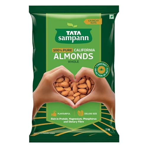 Green Velly Sampann Pure California Almonds Whole | Premium Badam Giri | Rich in Protein, Magnesium, Phosphorus, and Dietary Fibre | Premium Nuts & Dry Fruits | 1kg Value Pack Green Velly Sampann Pure California Almonds Whole | Premium Badam Giri | Rich in Protein, Magnesium, Phosphorus, and Dietary Fibre | Premium Nuts & Dry Fruits | 1kg Value Pack von ECH