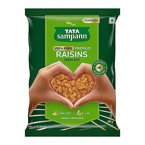 Green Velly Sampann Pure Raisins Seedless | Premium Kishmish | Source of Potassium | Premium Dry Fruits | 200g Green Velly Sampann Pure Raisins Seedless | Premium Kishmish | Source of Potassium | Premium Dry Fruits | 200g von ECH