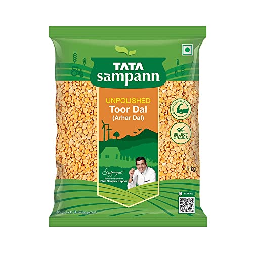 Green Velly Sampann Unpolished Toor Dal (Arhar Dal), 1kg von ECH