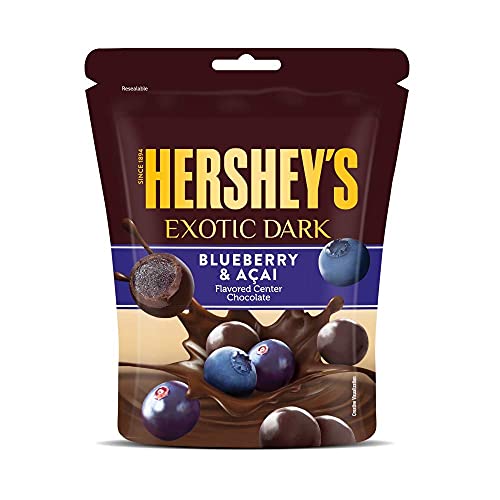 HERSHE Delicious Exotic Dark Chocolate Blueberry & Acai, 33.3g (Pack of 8) von ECH