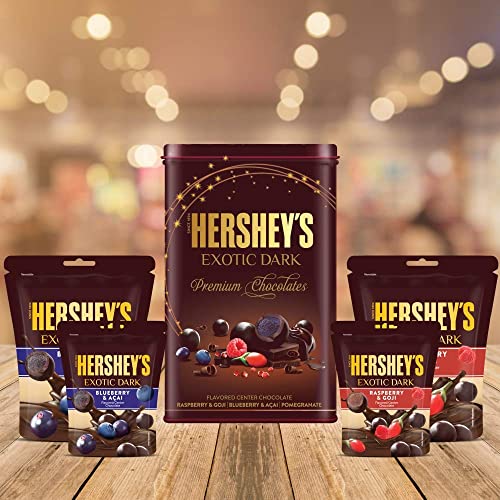 HERSHE Delicious Exotic Dark Tin Gift Pack (Blueberry Acai & Raspberry Goji), 266 g von ECH