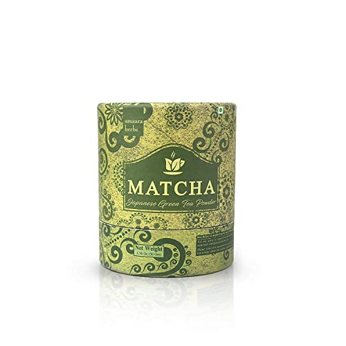 Natural Pure Herbal Amaara Herbs Matcha Japanese Green Tea Powder, 10x Stronger Than Any Brewed Green-Tea, 50g von ECH