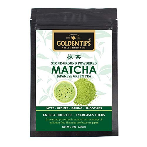 Natural Pure Herbal Golden Tips Japanese Matcha Nature Green Tea Powder with NO Added Sugar for Weight Loss (50 Gm) 25 Servings von ECH