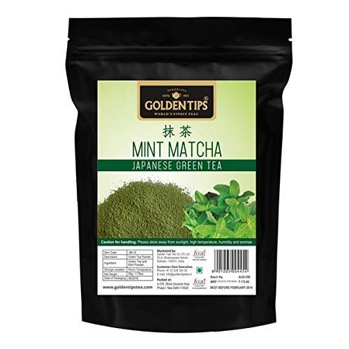 Natural Pure Herbal Golden Tips Mint Matcha Japanese Green Tea Pack of 50 g von ECH