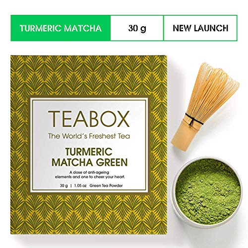Natural Pure Herbal Teabox Japanese Turmeric Matcha Green Tea, 30g (15 Cups) | Rich in Antioxidants von ECH