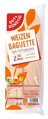 EDEKA Gut & Günstig Weizen Baguette zum Grillen 300g 2 Baguettes zum Aufbacken Ideal für die Grillsaison Vegan EDEKA Gut & Günstig Weizen Baguette zum Grillen 300g 2 Baguettes zum Aufbacken Ideal für die Grillsaison Vegan von EDEKA