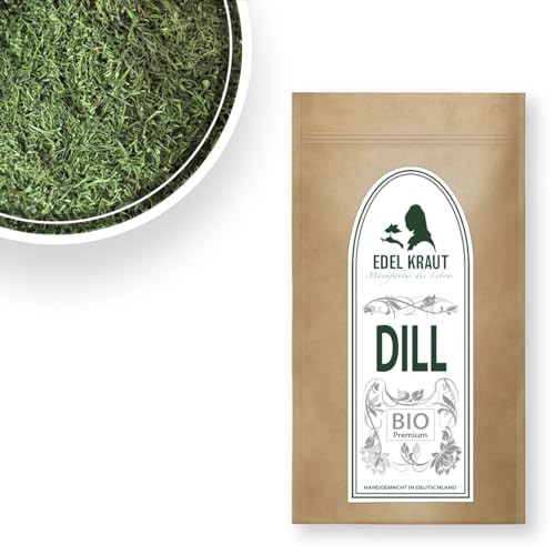 Dill getrocknet BIO Dillspitzen 100g | EDEL KRAUT - 100% naturreine BIO DILLSPITZEN geschnitten - Premium Dill Herb - frei von jeglichen Zusatzstoffen - für Salat und Fleischgerichte von EDEL KRAUT Manufaktur des Lebens